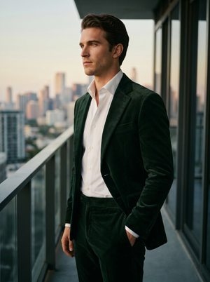 Green Velvet Suit — Custom Made to Measure — 2