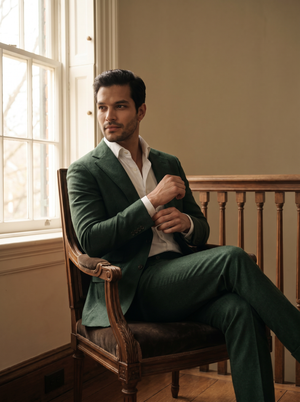 Green Wool Groomsmen Suit — Custom Made to Measure — 3