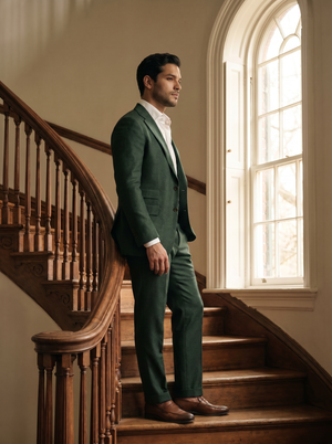 Green Wool Groomsmen Suit — Custom Made to Measure — 2