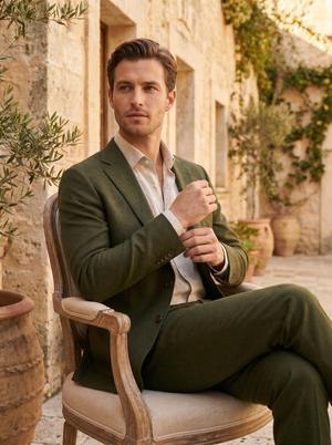Green Wool Suit — Custom Made to Measure — 3