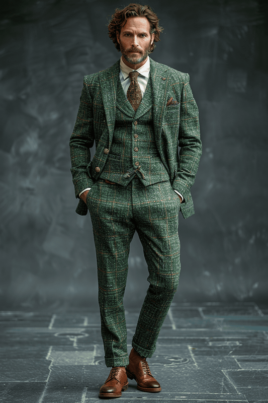 Green Flannel Suit — Custom Made to Measure