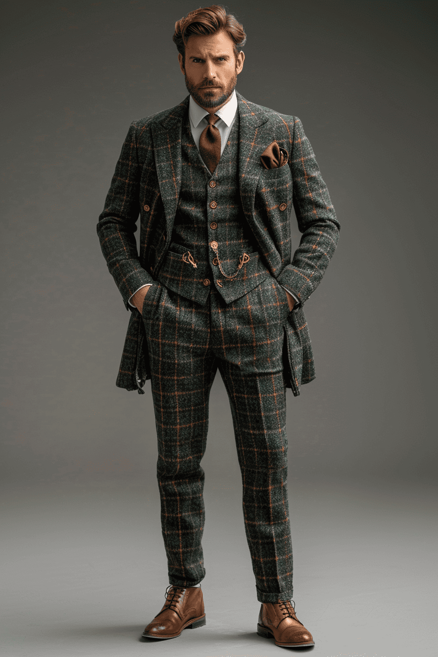 Green Flannel Suit — Custom Made to Measure
