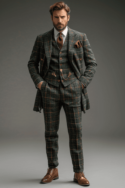 Green Flannel Suit — Custom Made to Measure