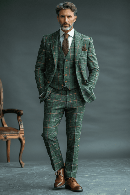 Green Flannel Suit — Custom Made to Measure