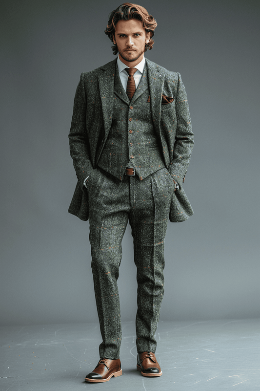 Green Cotton Graduation Suit — Custom Made to Measure