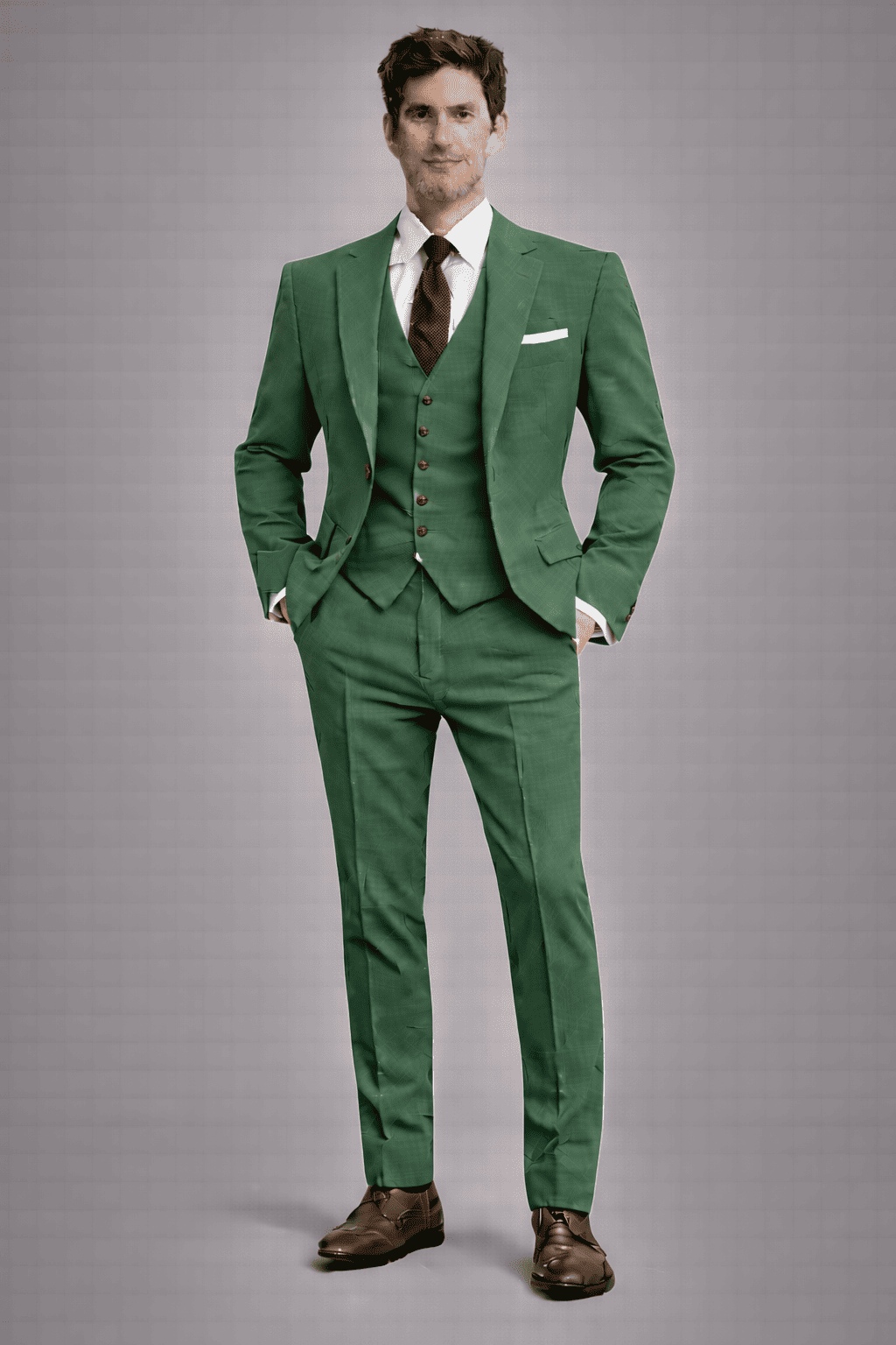 Green Linen Father of the Bride Suit — Custom Made to Measure
