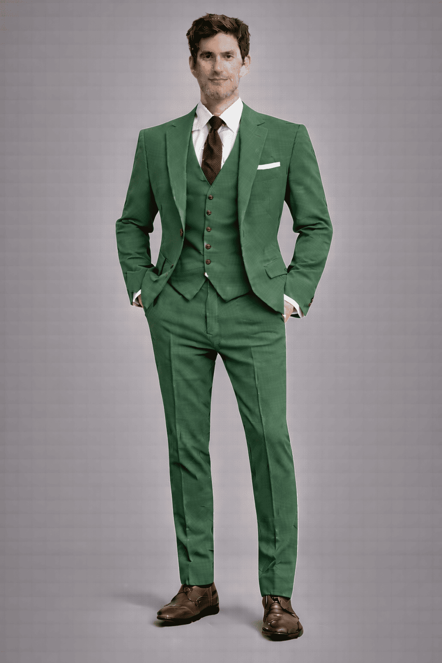 Green Linen Father of the Bride Suit — Custom Made to Measure
