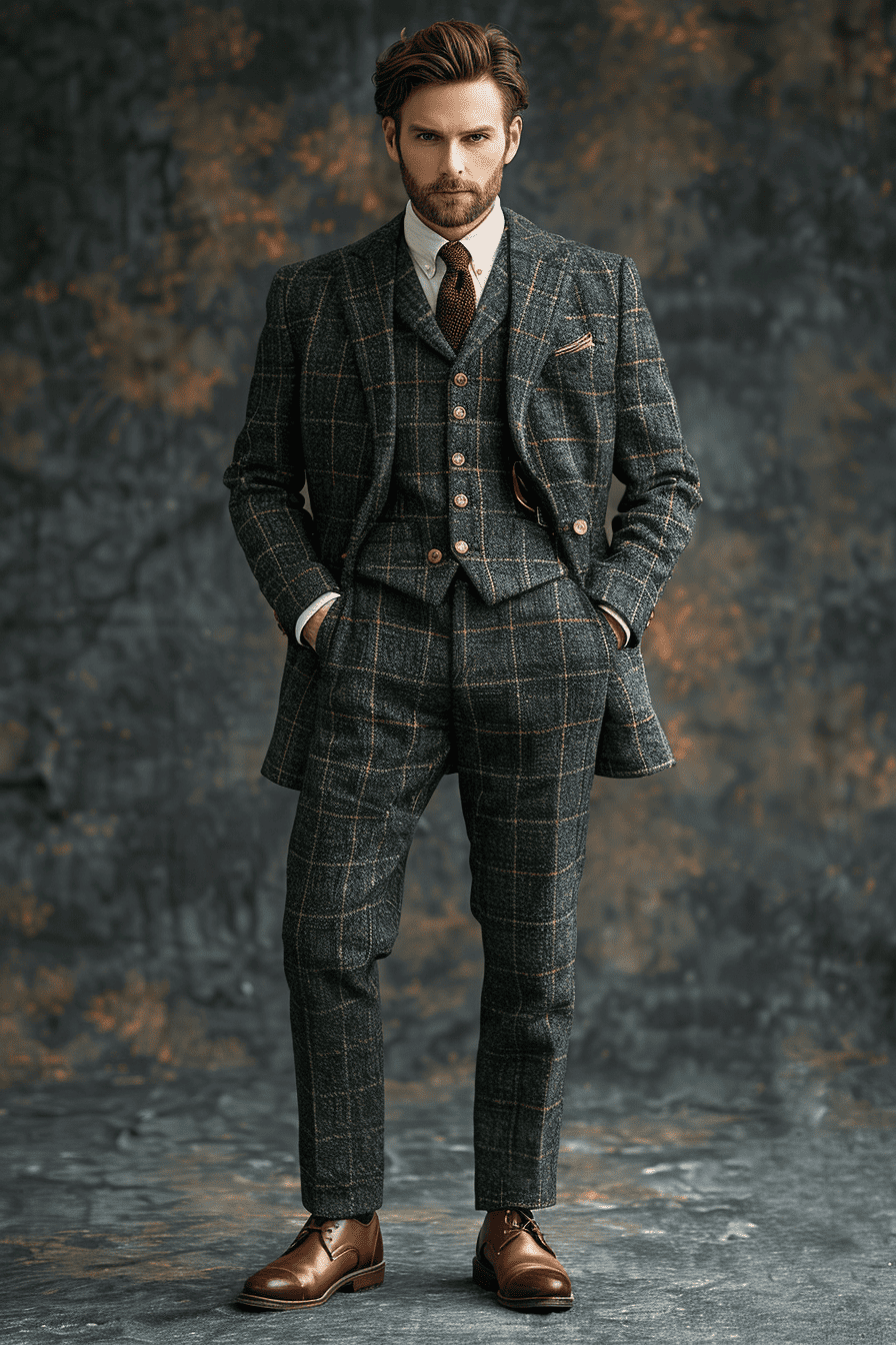 Green Tweed Suit — Custom Made to Measure