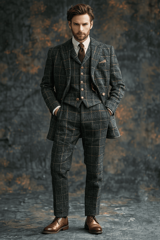 Green Tweed Suit — Custom Made to Measure