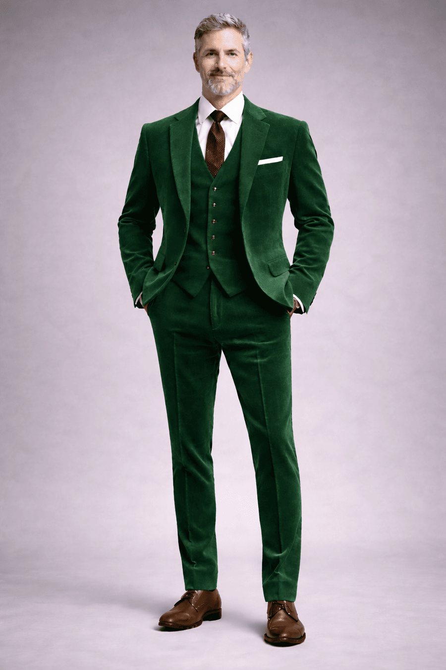 Green Velvet Slim Fit Suit — Custom Made to Measure