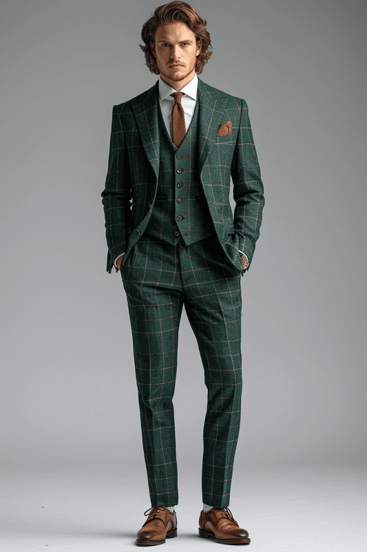 Green Wool Graduation Suit — Custom Made to Measure