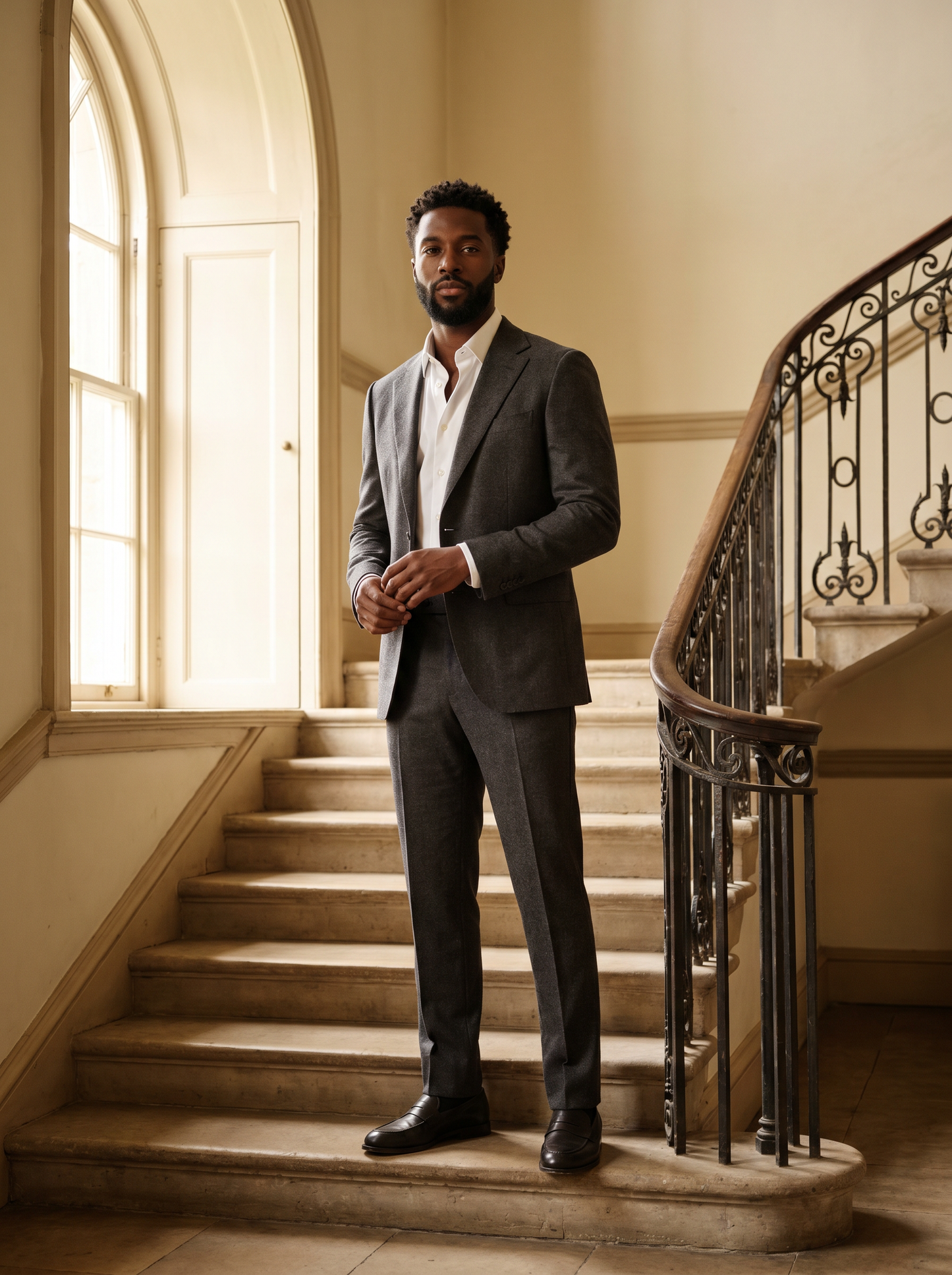 Grey Wool Suit — Custom Made to Measure - front view