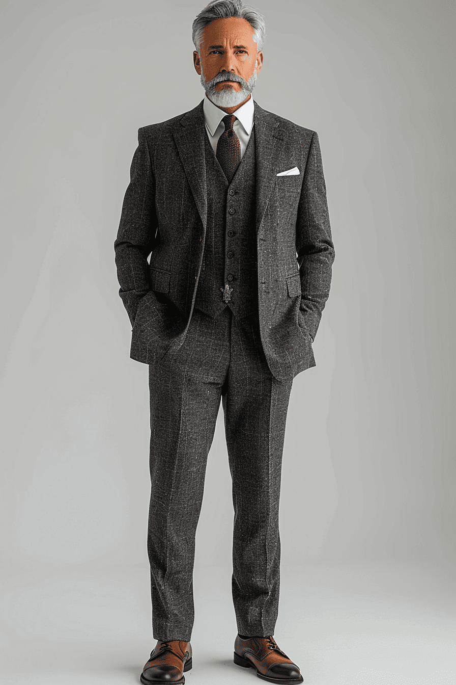 Grey Cotton Father of the Bride Suit — Custom Made