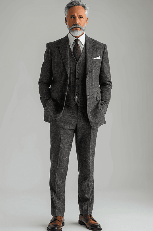 Grey Cotton Father of the Bride Suit — Custom Made