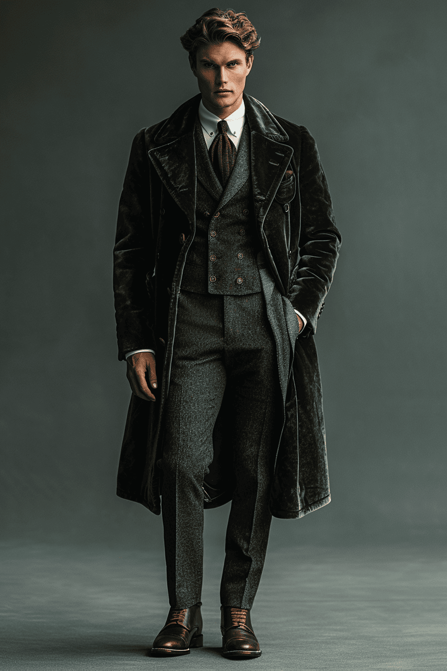 Grey Velvet Graduation Suit — Custom Made to Measure