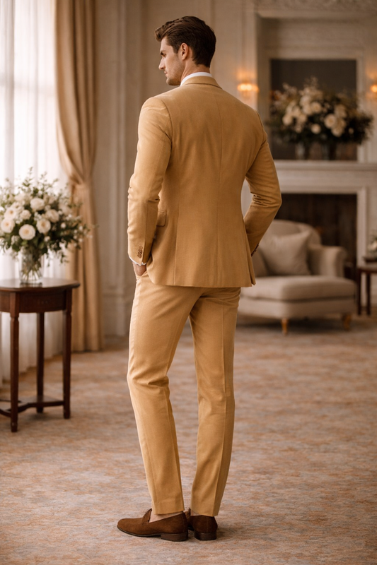 Honey Cotton Cocktail Party Suit — Custom Made to Measure