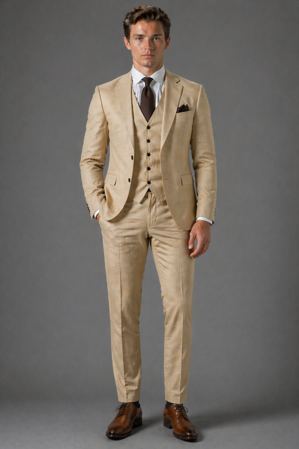 Honey Linen Father of the Bride Suit — Custom Made