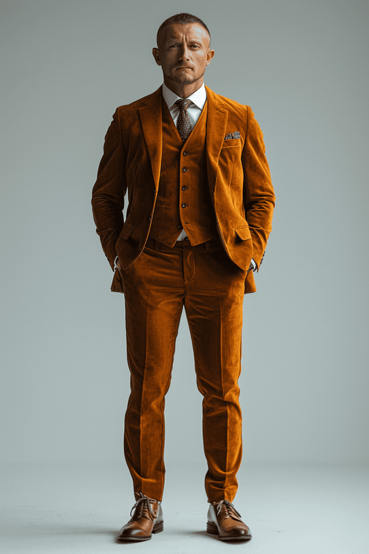 Honey Velvet Graduation Suit — Custom Made to Measure
