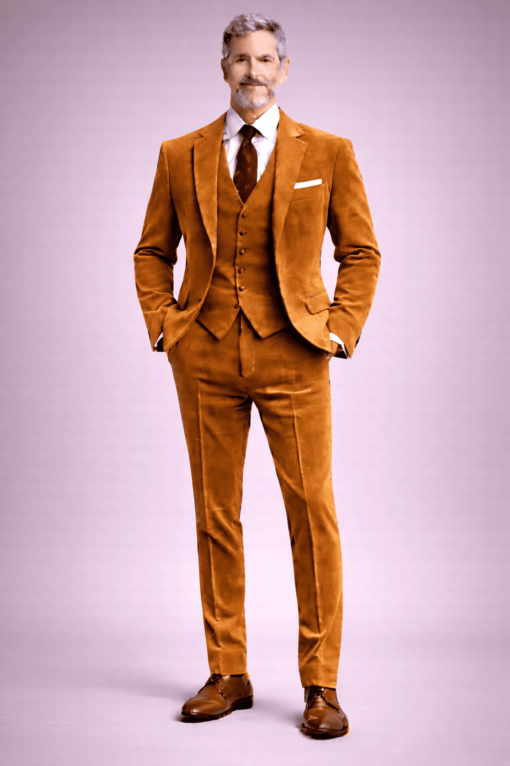 Honey Velvet Slim Fit Suit — Custom Made to Measure