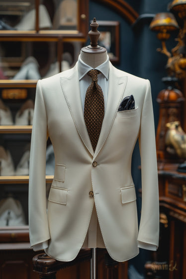White Wool Suit — Custom Made to Measure