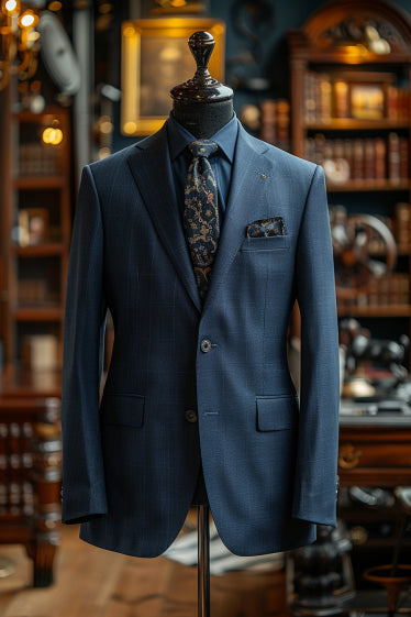 Navy Wool Suit — Custom Made to Measure