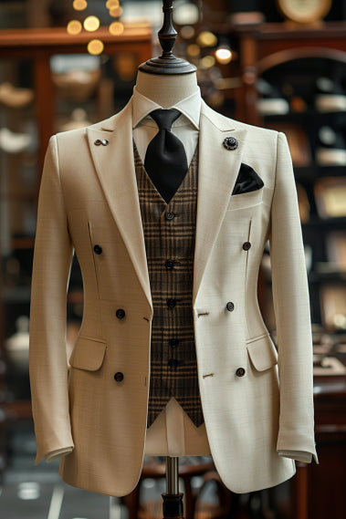 Off-White Cotton Suit — Custom Made to Measure