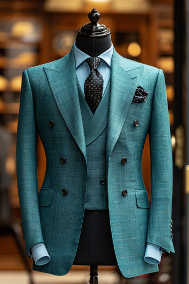 Turquoise Cotton Suit — Custom Made to Measure