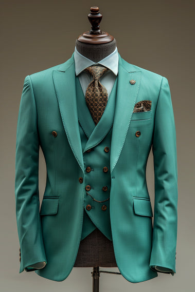 Teal Cotton Suit — Custom Made to Measure