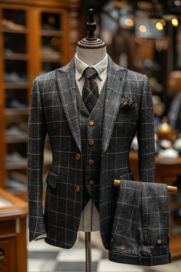 Black Wool Suit — Custom Made to Measure