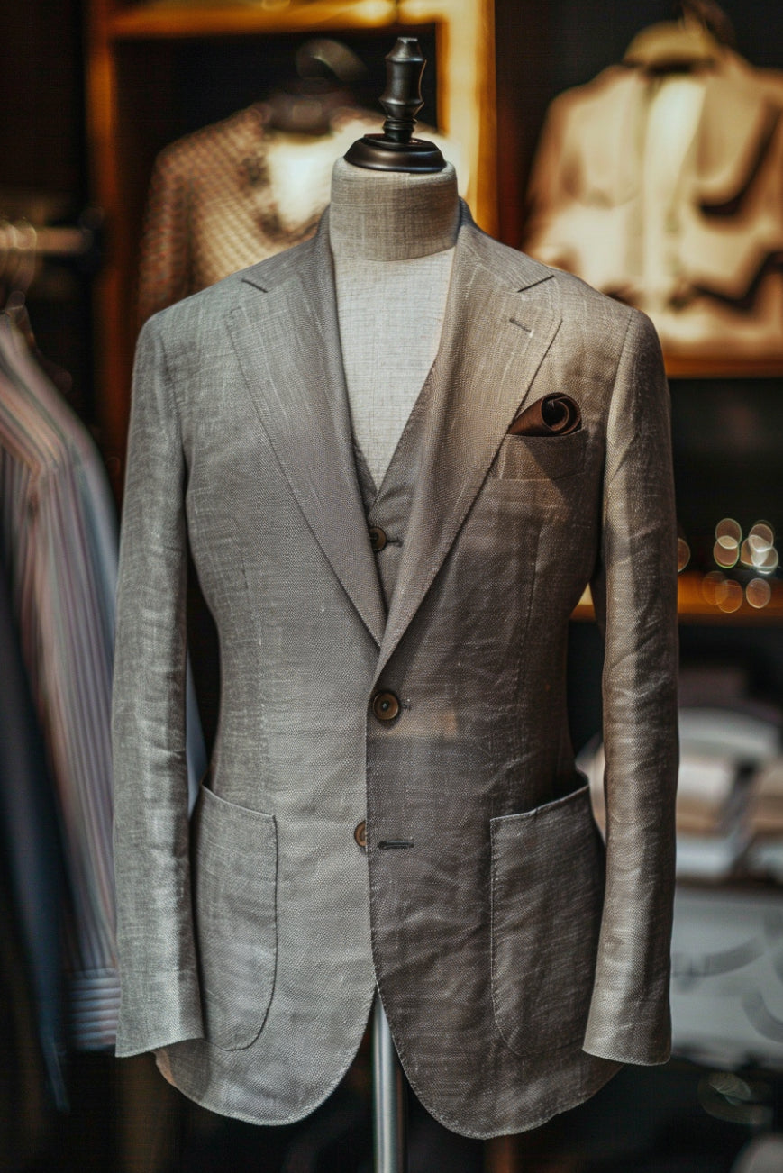 Light Grey Linen Suit – Custom Made & Made to Measure