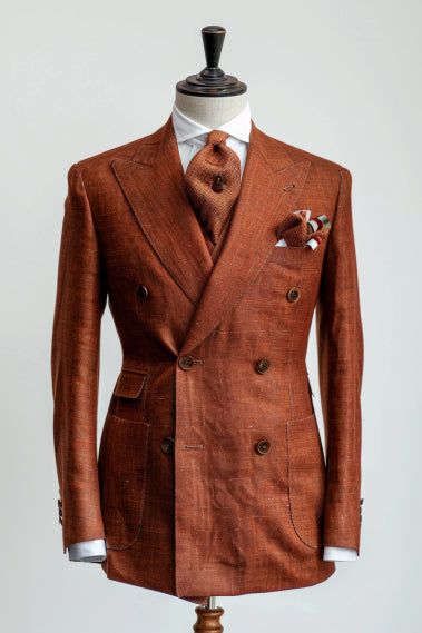 Brownish-Orange Linen Suit – Custom Made & Made to Measure