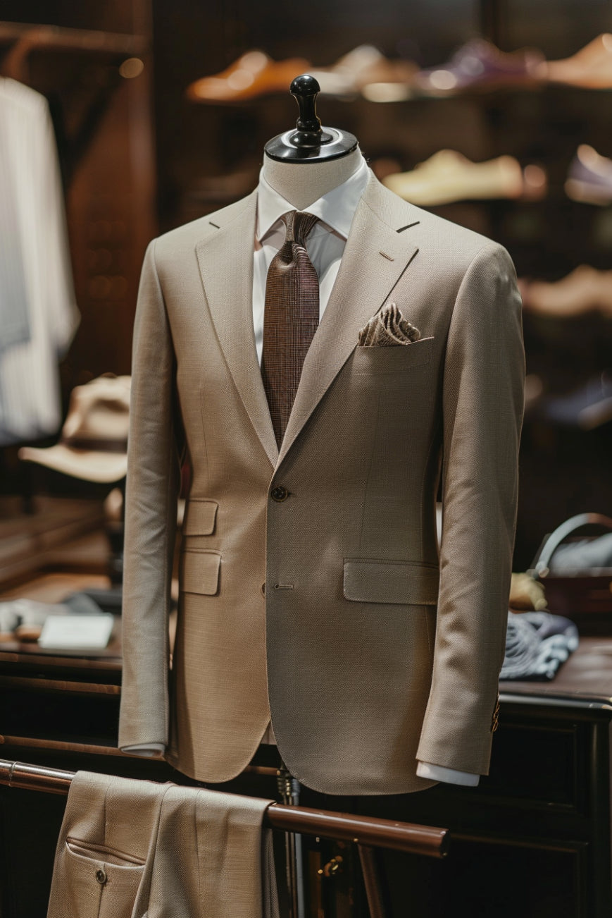 Light Brown / Tan Linen Suit – Custom Made & Made to Measure