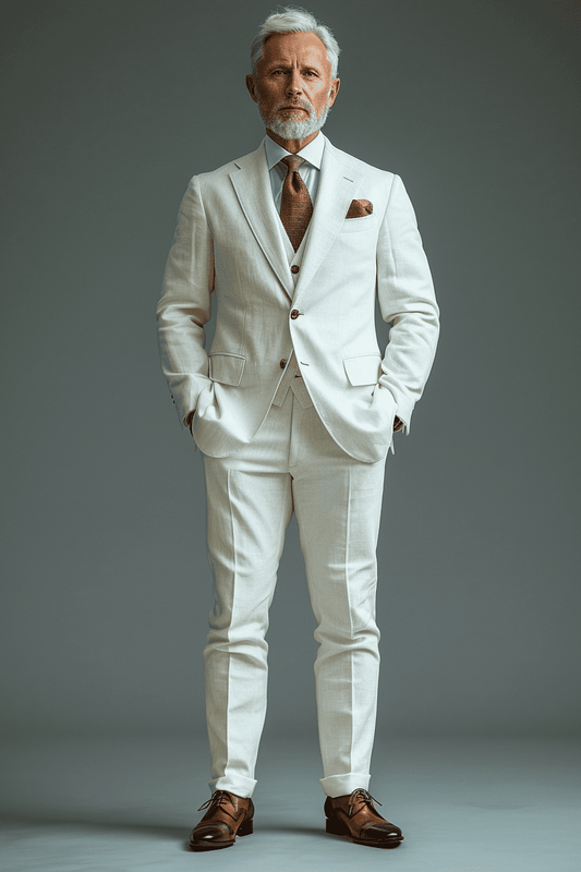 Ivory Cotton Father of the Bride Suit — Custom Made