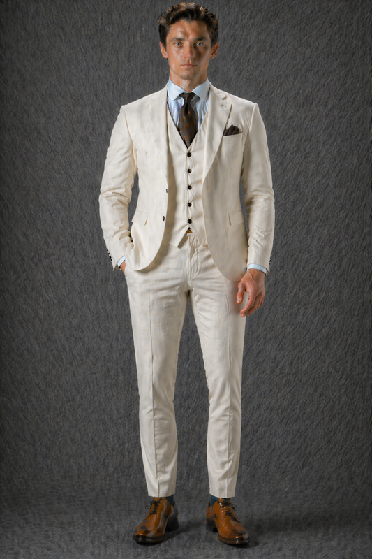 Ivory Linen Father of the Bride Suit — Custom Made
