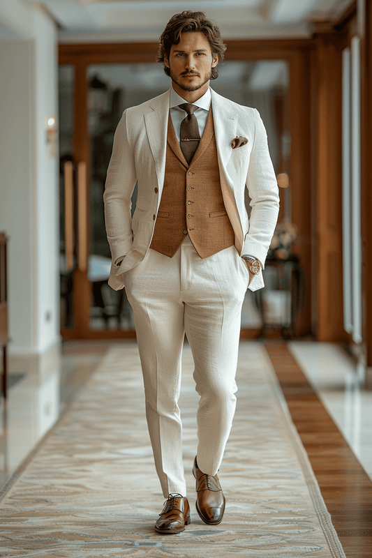 Ivory Seersucker Suit — Custom Made to Measure