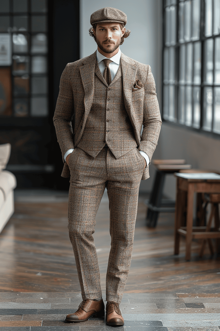Ivory Tweed Suit — Custom Made to Measure