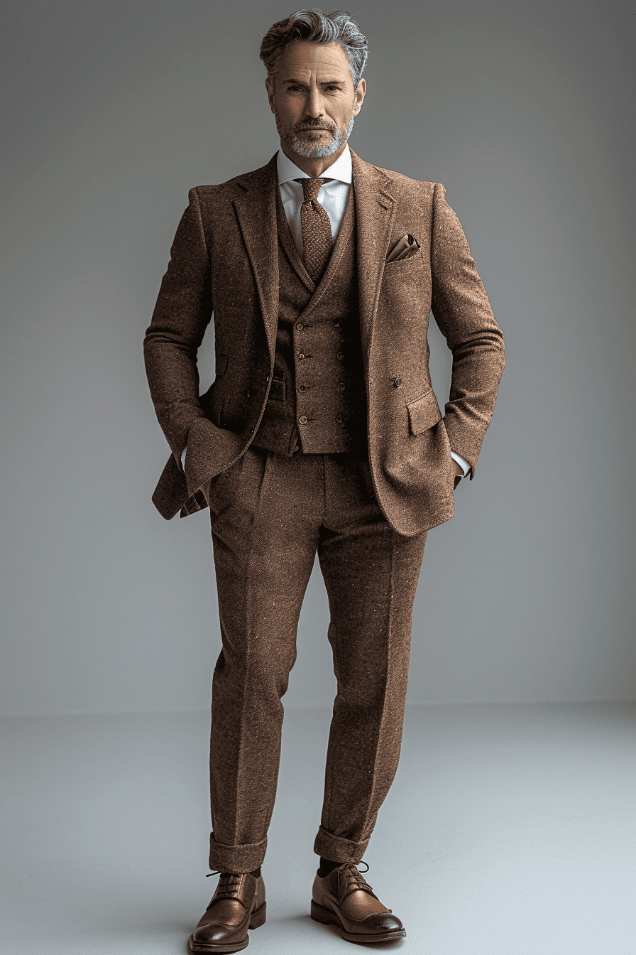 Khaki Cotton Cocktail Party Suit — Custom Made to Measure
