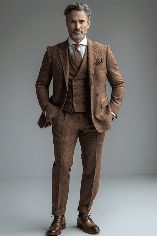 Khaki Cotton Cocktail Party Suit — Custom Made to Measure