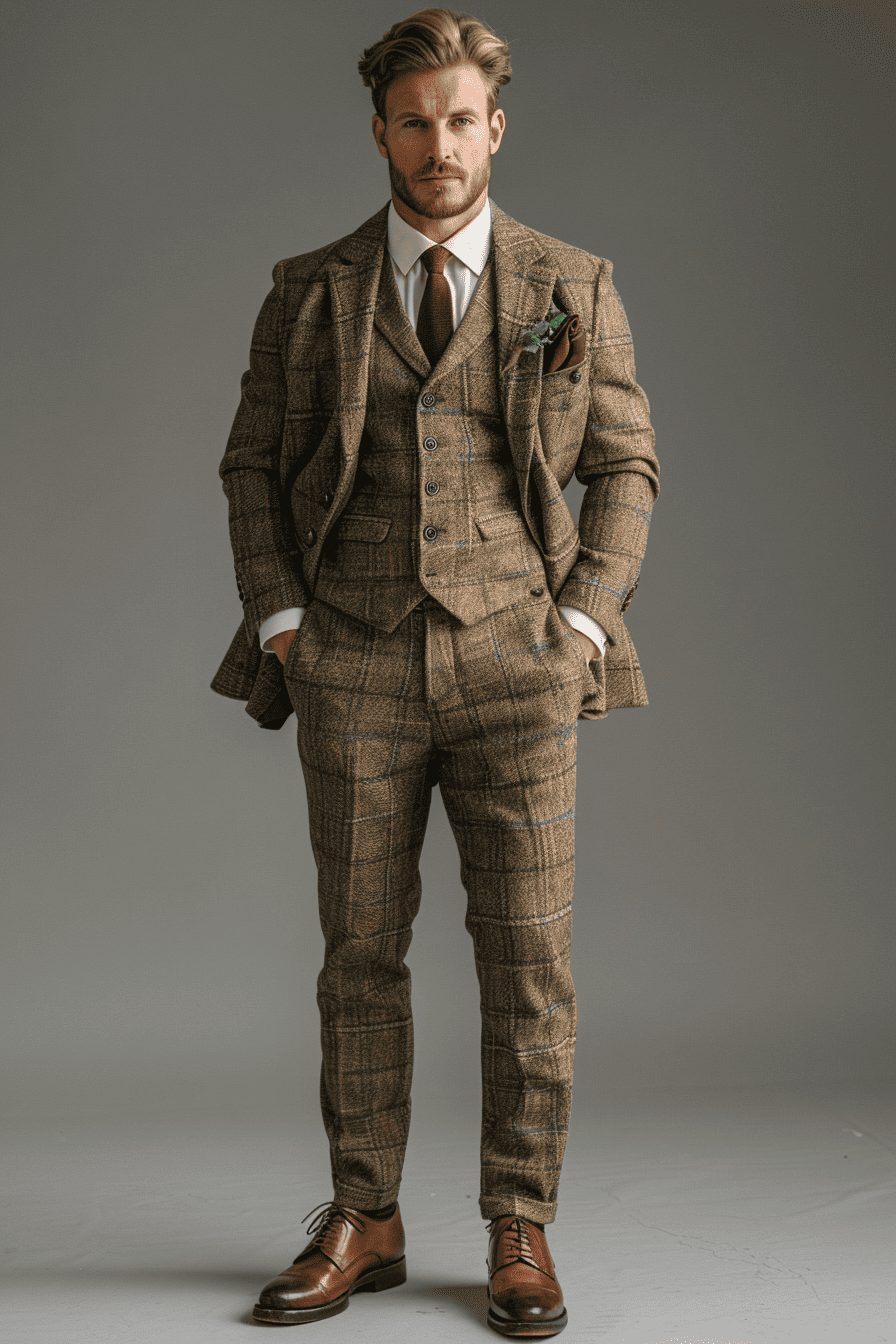 Khaki Cotton Father of the Bride Suit — Custom Made