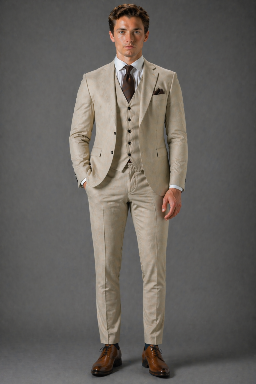 Khaki Linen Father of the Bride Suit — Custom Made