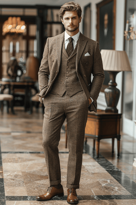 Khaki Linen Graduation Suit — Custom Made to Measure