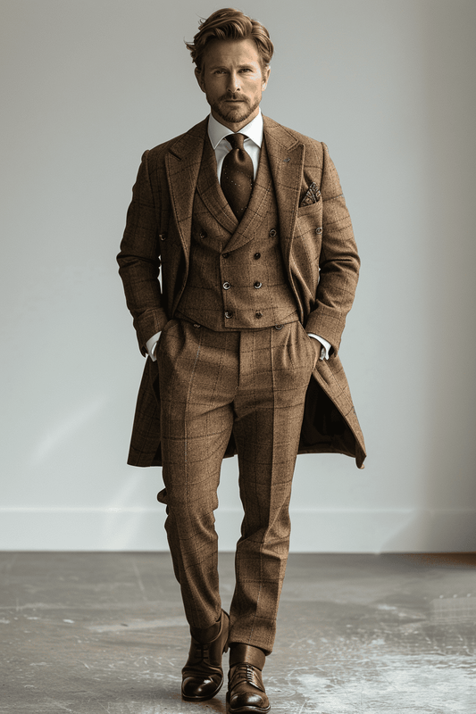 Khaki Silk Blend Father of the Bride Suit — Custom Made