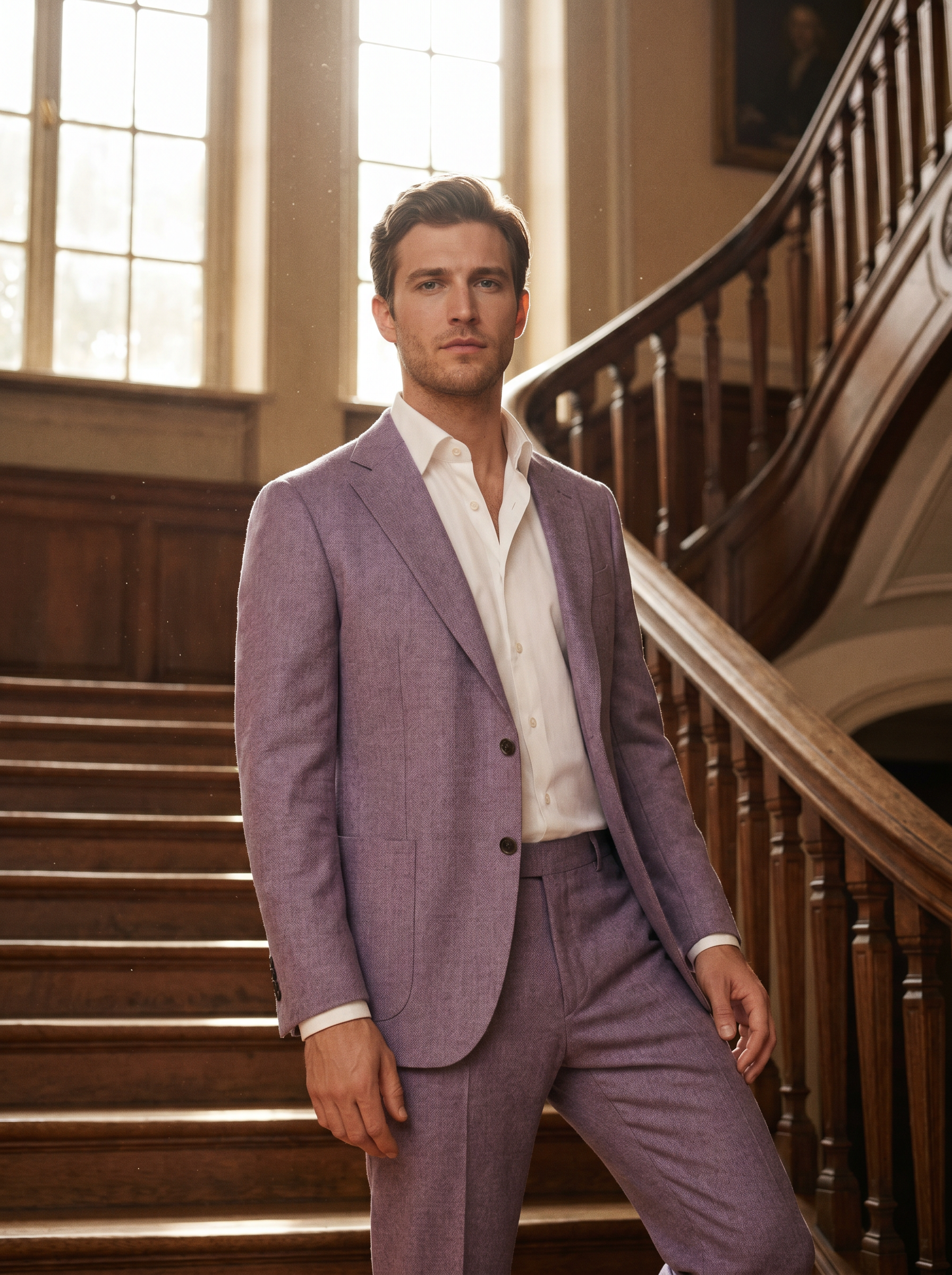 Lavender Wool Suit — Custom Made to Measure - front view