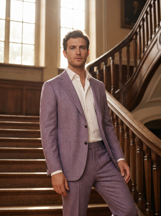 Lavender Wool Suit — Custom Made to Measure - front view