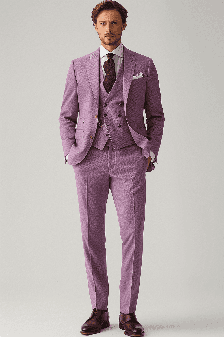 Lavender Cotton Father of the Bride Suit — Custom Made