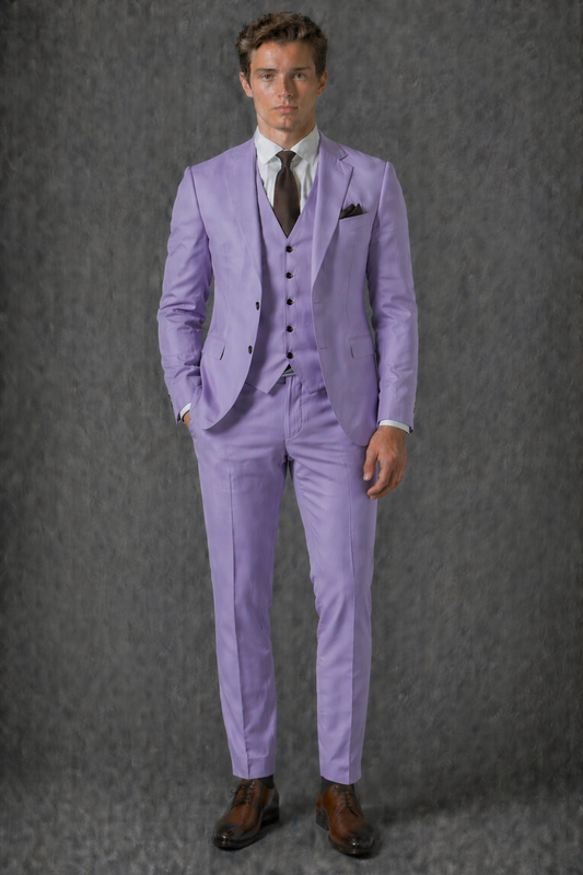Lavender Cotton Slim Fit Suit — Custom Made to Measure