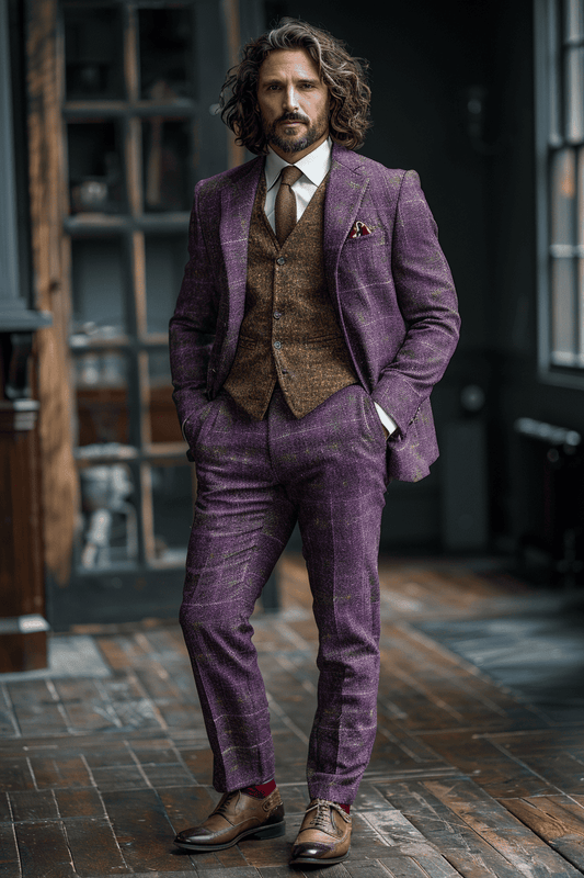 Lavender Tweed Suit — Custom Made to Measure