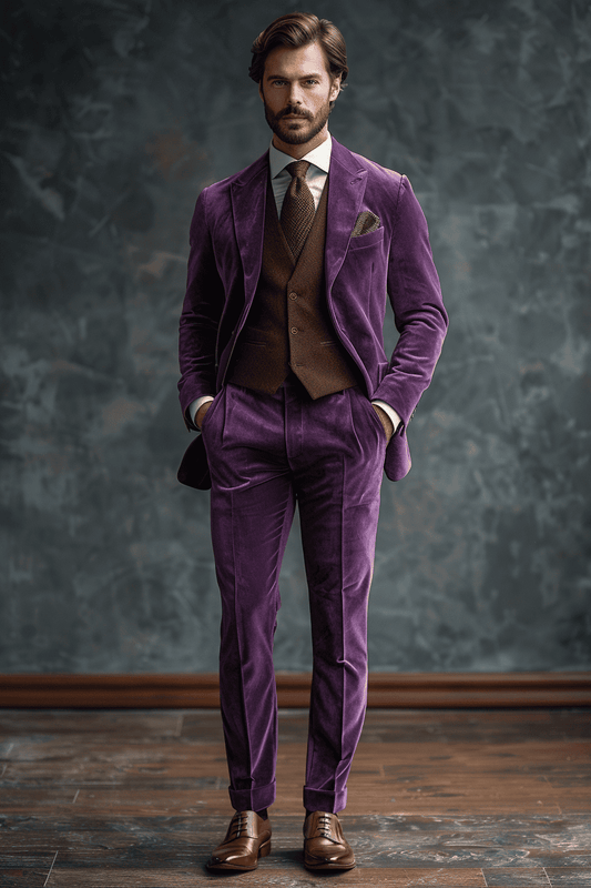 Lavender Velvet Graduation Suit — Custom Made to Measure