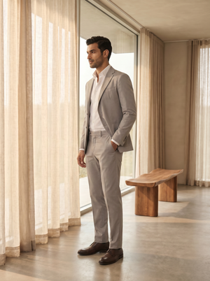 Light Gray Cotton Groomsmen Suit — Custom Made to Measure — 2