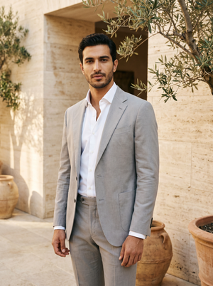 Light Gray Cotton Suit — Custom Made to Measure — 1